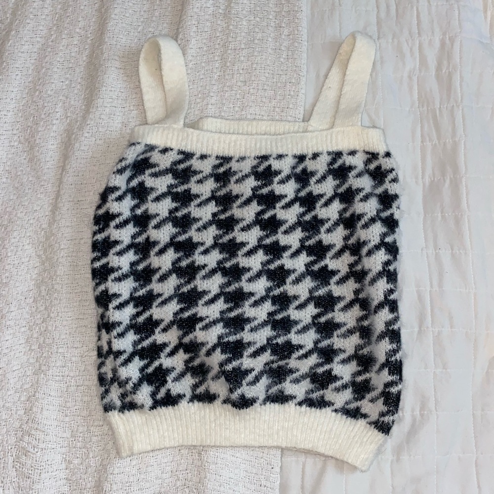 Black and White Fuzzy Tank Top